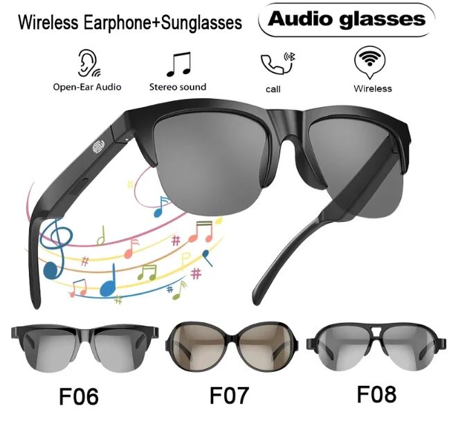 Lunettes de soleil anti lumière avec Bluetooth et écouteur intégré