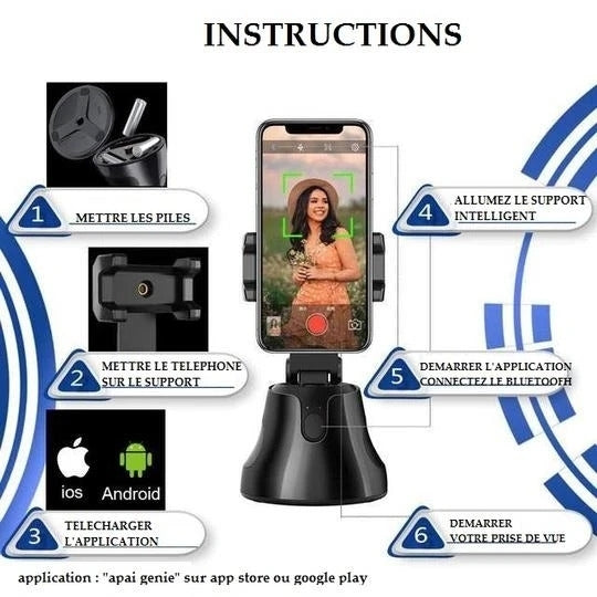 Support de téléphone intelligent à rotation 360°